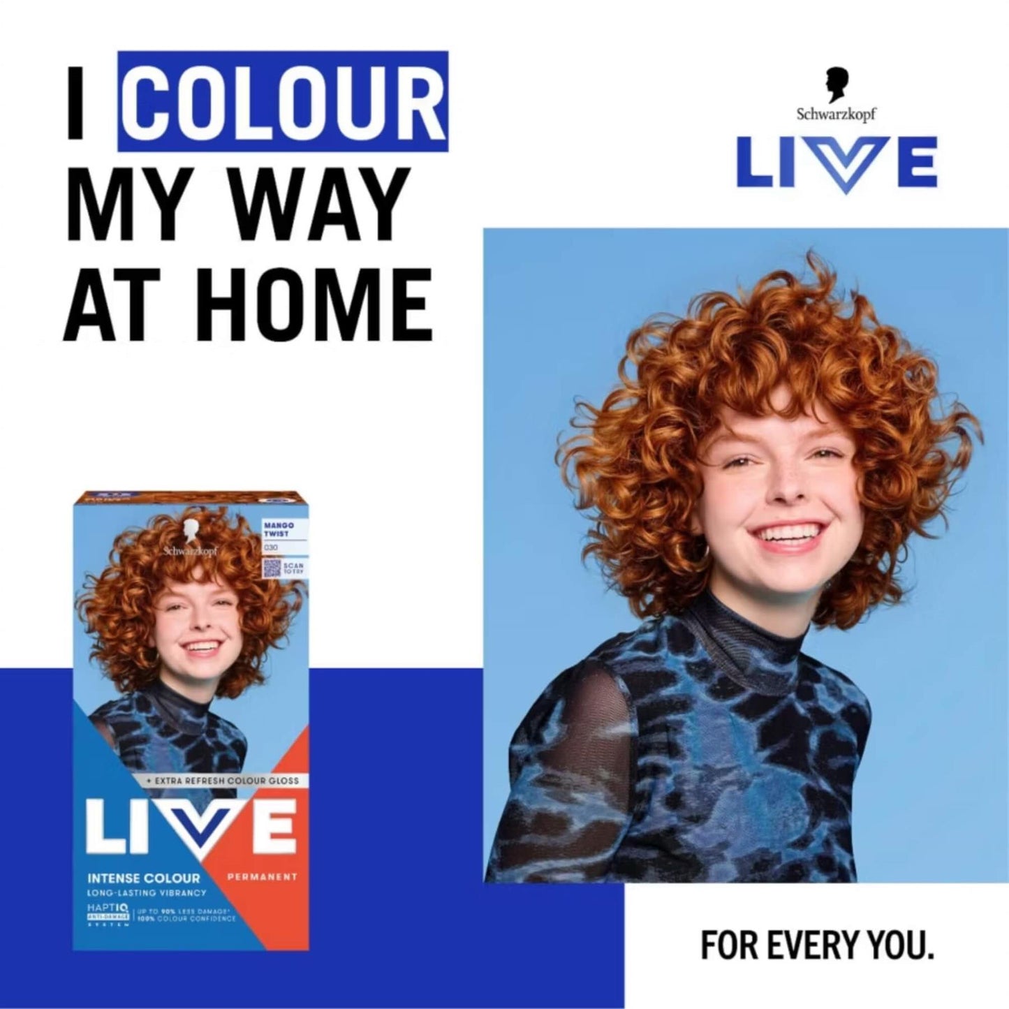 Schwarzkopf LIVE Intense Colour 030 Mango Twist Permanent Hair Dye