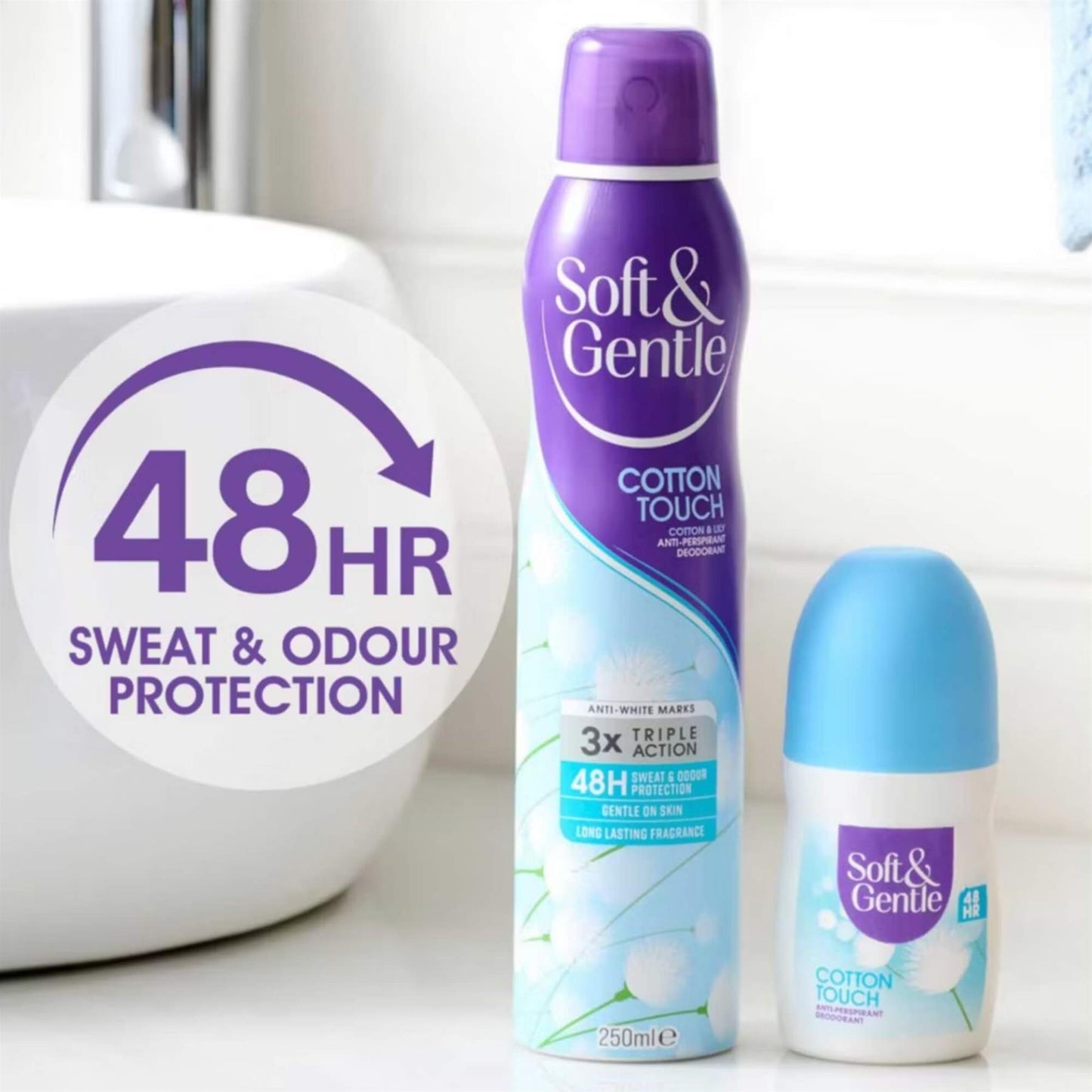 Soft & Gentle 48H Anti-Perspirant Deodorant Roll On - Cotton Touch 50ml