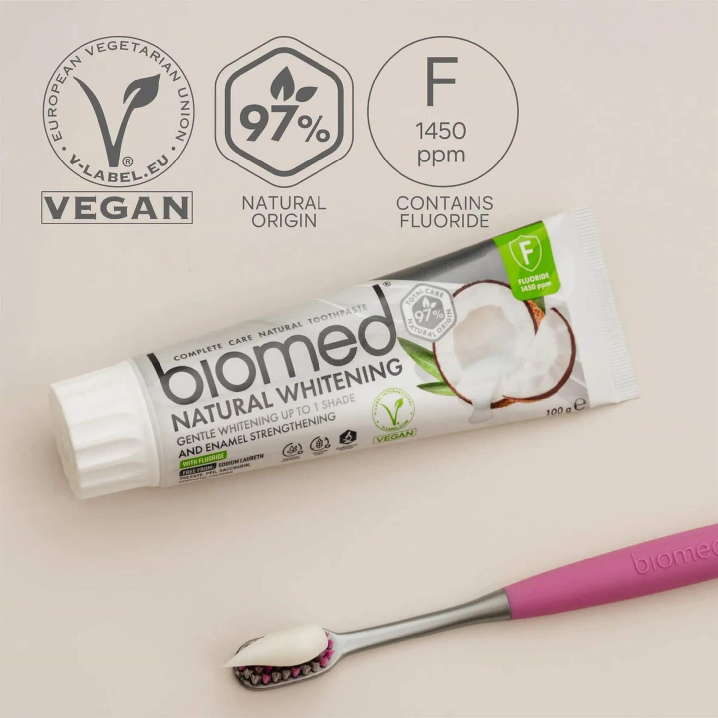 BIOMED Natural Whitening 97% Natural Toothpaste 100g