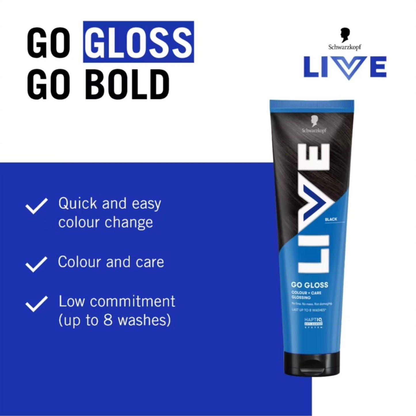 Schwarzkopf LIVE Go Gloss Onyx Colour & Shine Hair Gloss 150ml