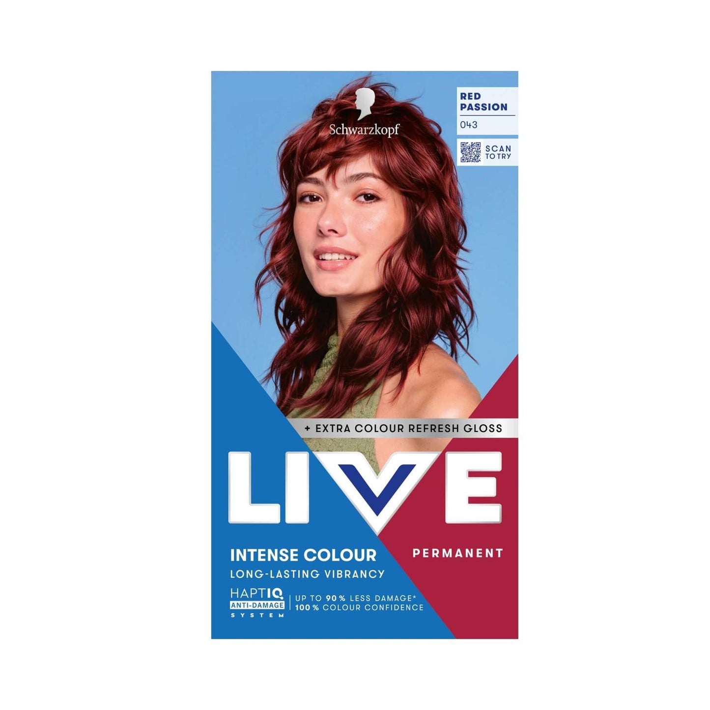 Schwarzkopf LIVE Intense Colour 043 Red Passion Permanent Hair Dye