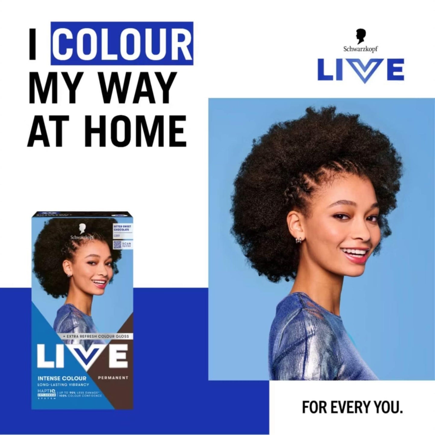 Schwarzkopf LIVE Intense Colour 089 Bitter Sweet Chocolate Permanent Hair Dye