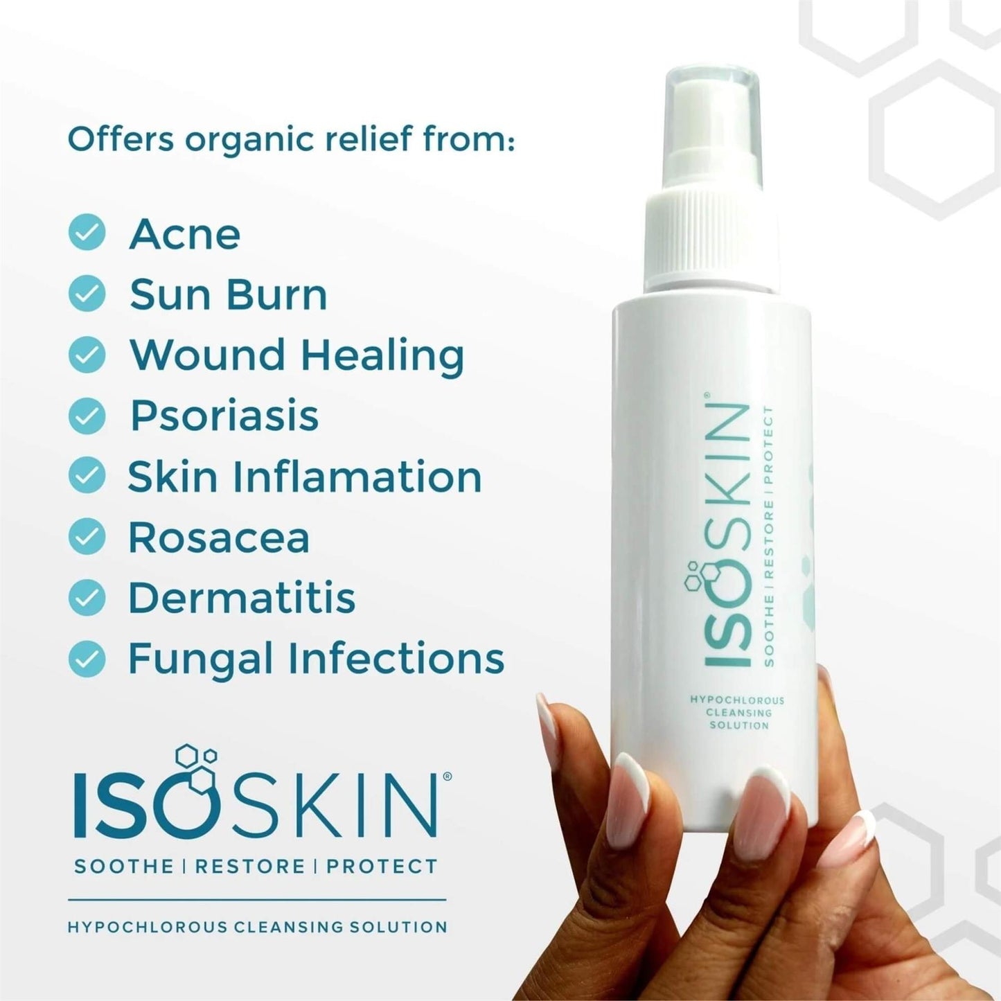 ISOSKIN Hypochlorous Acid Cleansing Solution Spray - 525ml