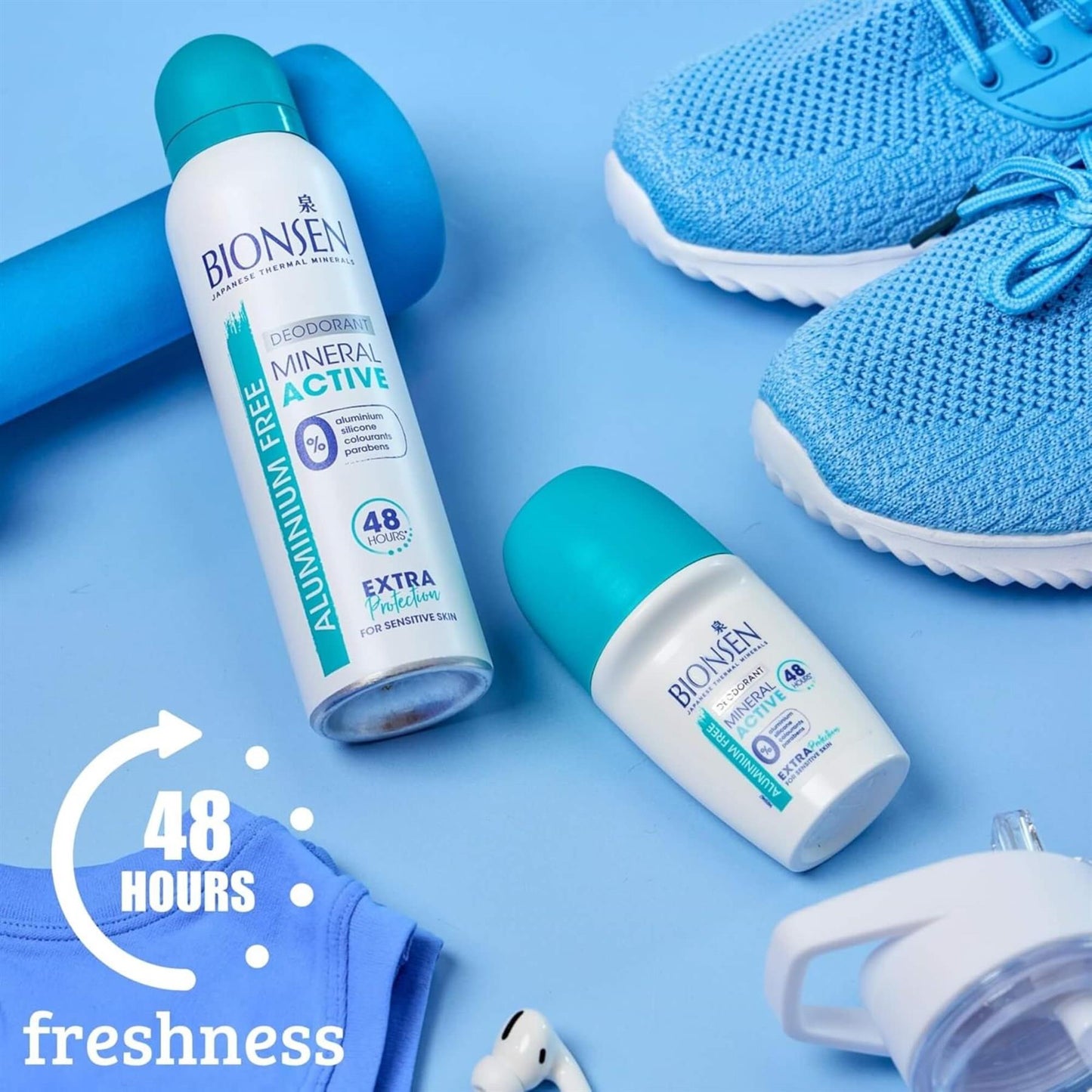 Bionsen Mineral Active Roll-On Deodorant - 0% Aluminium - Long Lasting Protection 50ml