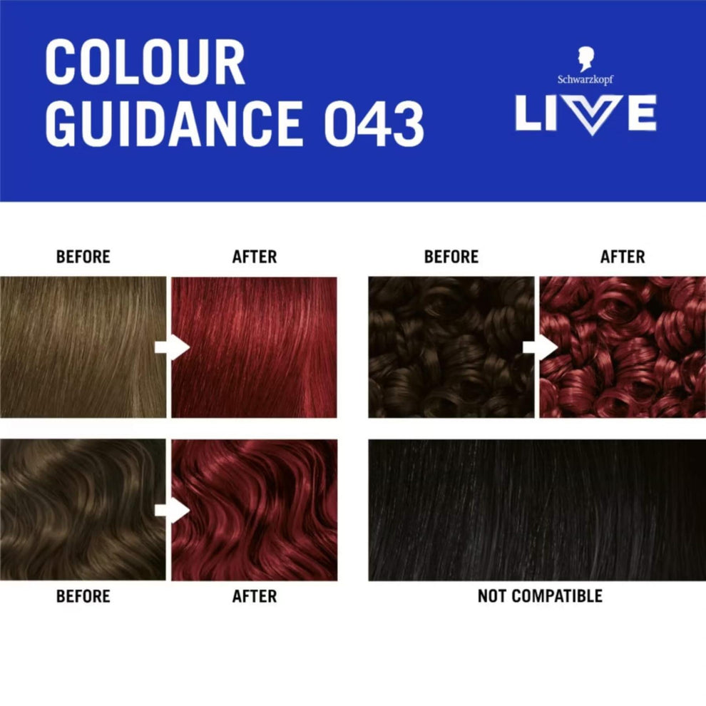 Schwarzkopf LIVE Intense Colour 043 Red Passion Permanent Hair Dye ...