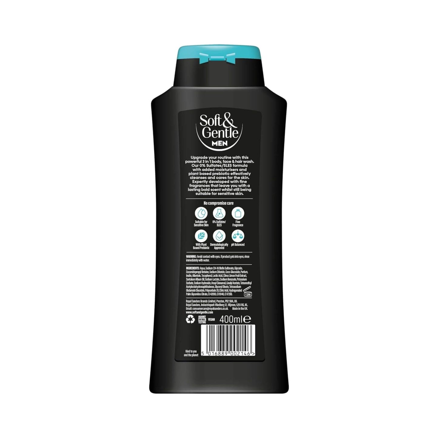 Soft & Gentle Ocean Breeze 3 in 1 Body, Face & Hair Wash for Men 400ml