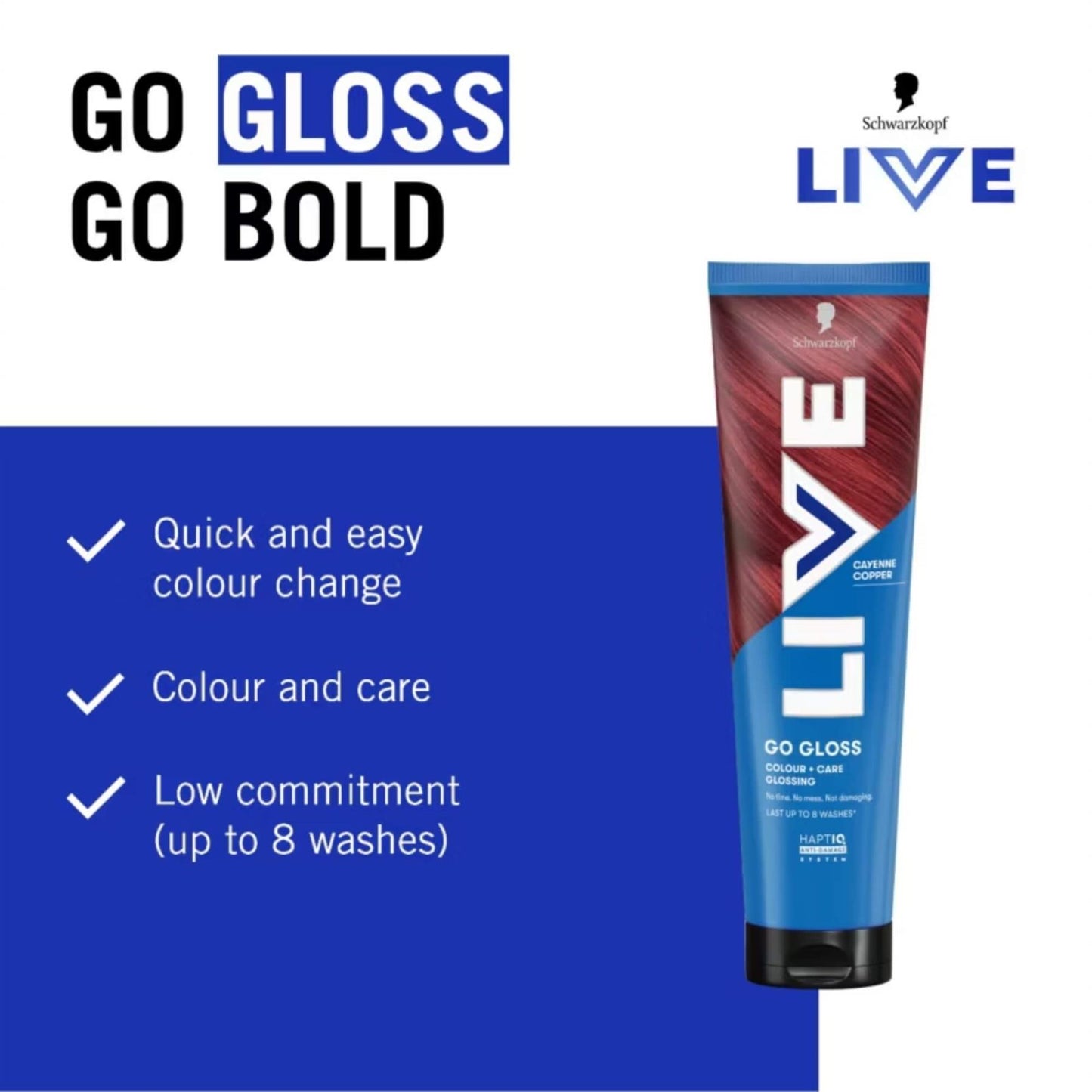Schwarzkopf LIVE Go Gloss Cayenne Copper Colour & Shine Hair Gloss 150 ml