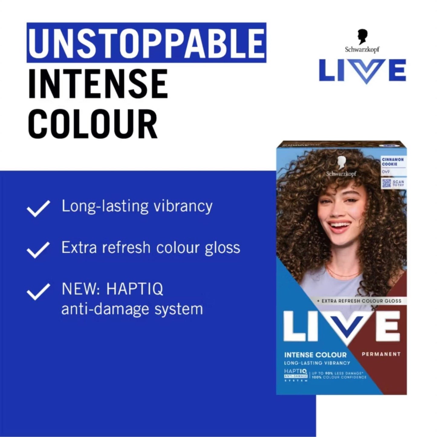 Schwarzkopf LIVE Intense Colour 049 Cinnamon Cookie Butter Permanent Hair Dye