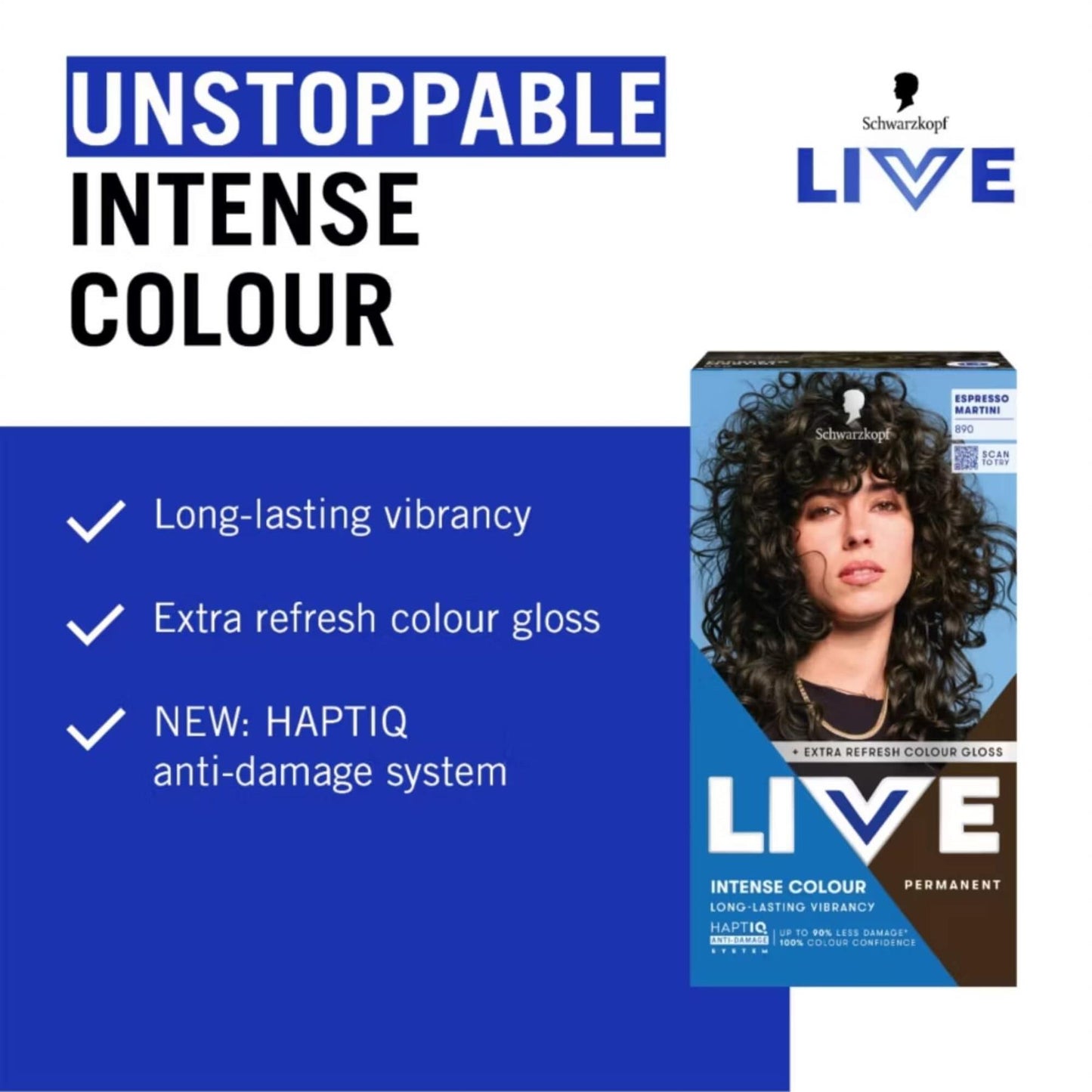 Schwarzkopf LIVE Intense Colour 890 Espresso Martini Permanent Hair Dye