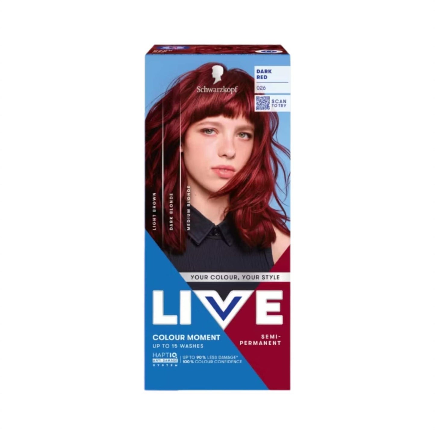 Schwarzkopf LIVE Colour Moment 026 Dark Red Semi-Permanent Hair Dye