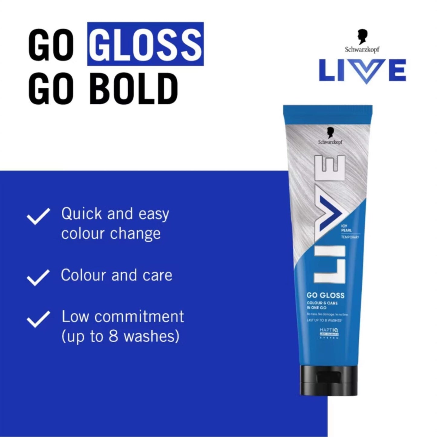 Schwarzkopf LIVE Go Gloss Icy Pearl Colour & Shine Hair Gloss 150ml