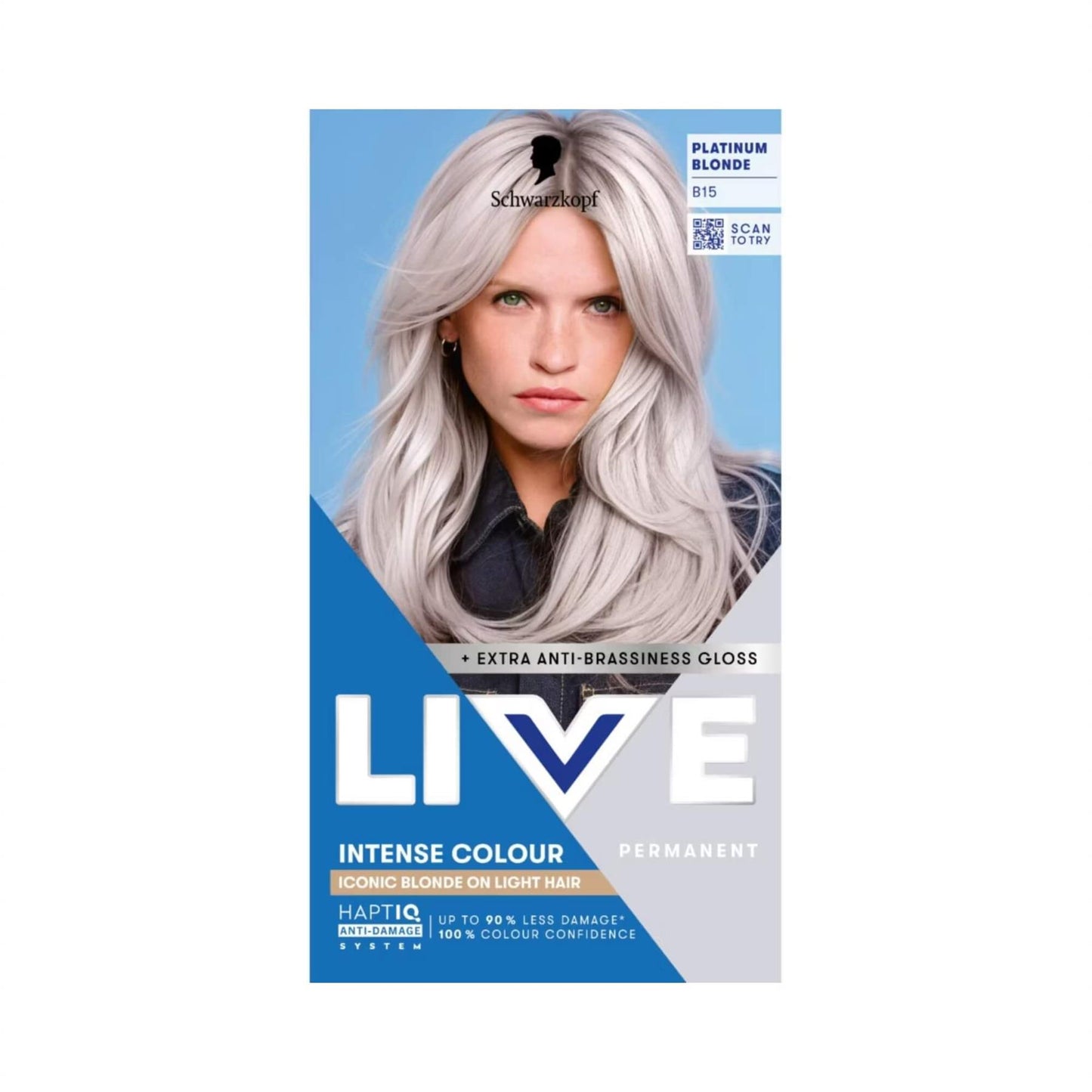 Schwarzkopf LIVE Intense Colour B15 Platinum Blonde Permanent Hair Dye