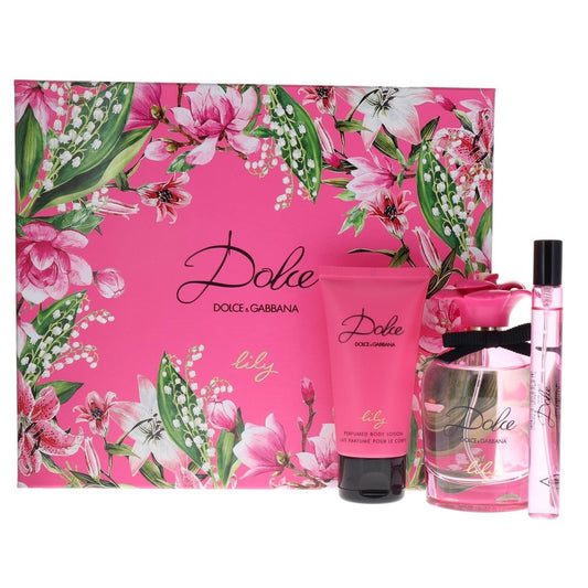 Dolce & Gabbana Lily Gift Set For Her - 75ml EDT / 50ml Body Lotion / 10ml EDT
