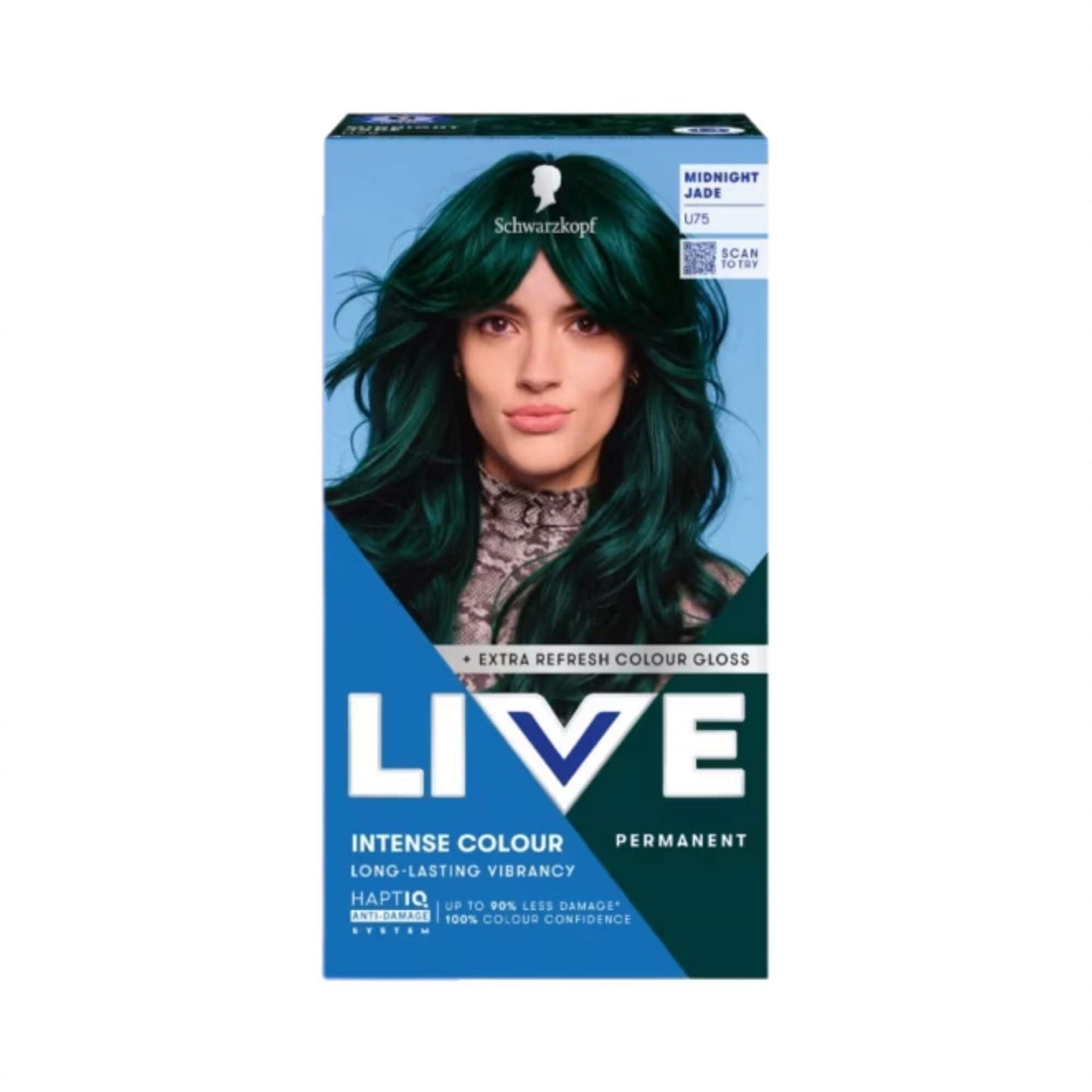 Schwarzkopf LIVE Intense Colour U75 Midnight Jade Permanent Hair Dye