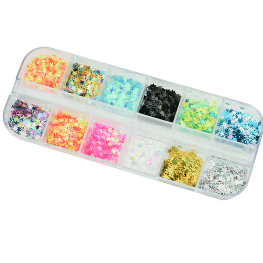 Rose Mai 12 Colourful Star Nail Glitter Sequins