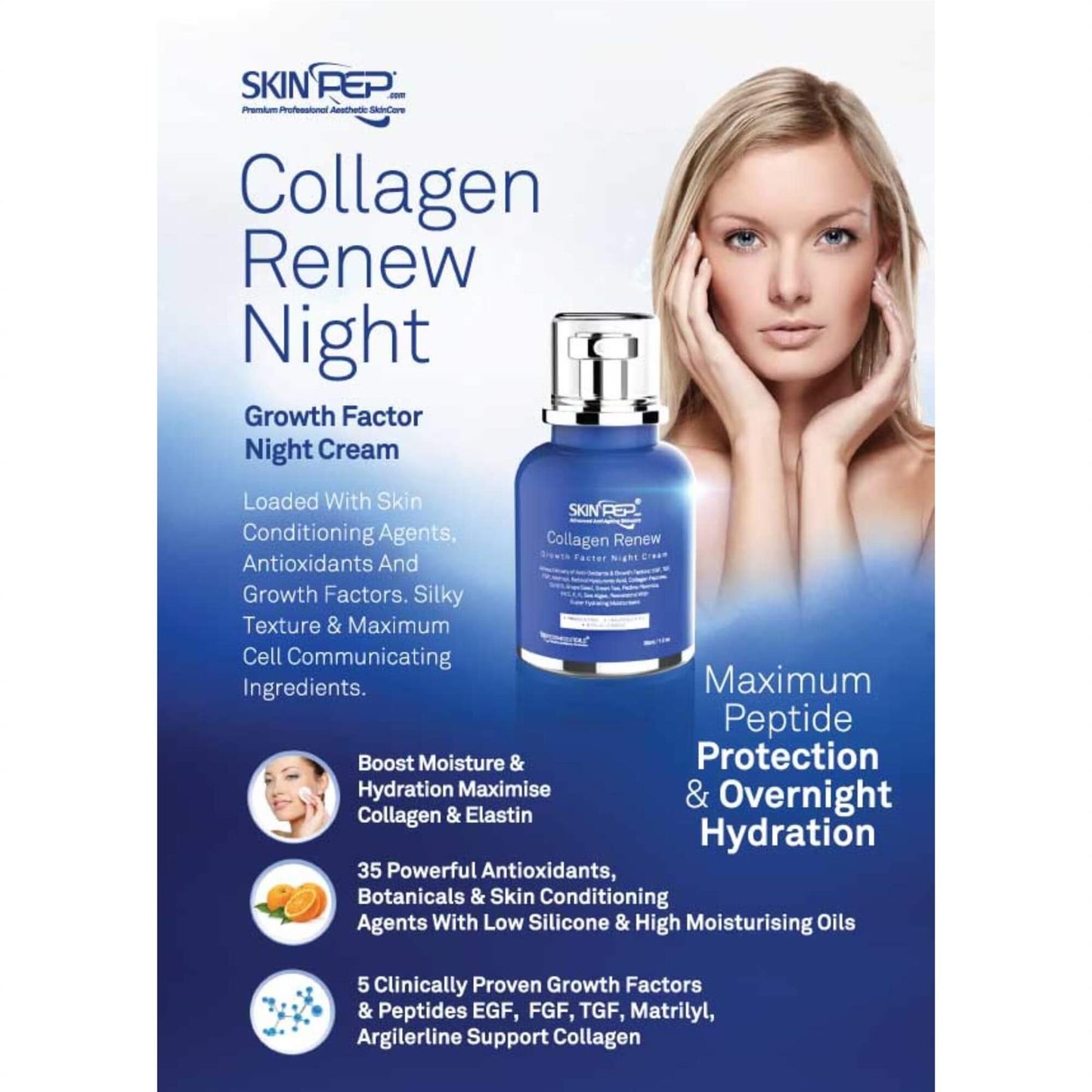 SkinPep® Collagen Renew - Growth Factor Night Cream - 30ml