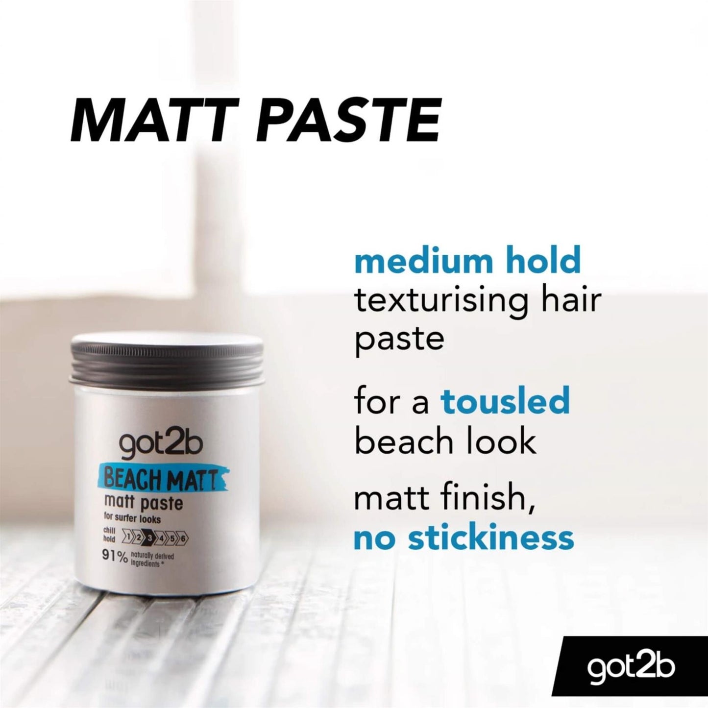 Schwarzkopf Got2b Beach Matt Surfer Look Matt Paste - 100ml