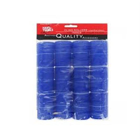 Hair Tools Velcro Roller Large Blue 40mm - Pack of 12