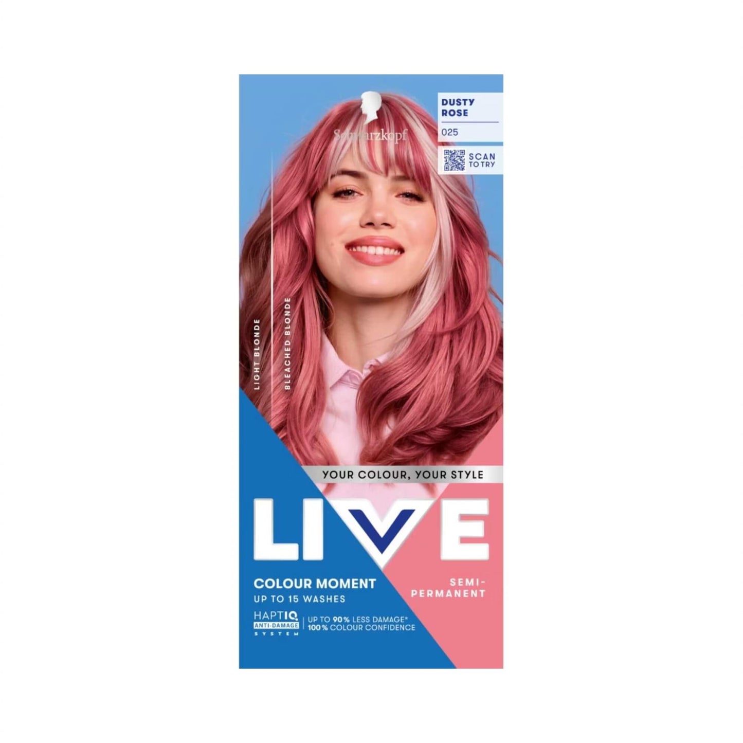 Schwarzkopf LIVE Colour Moment 025 Dusty Rose Semi-Permanent Hair Dye