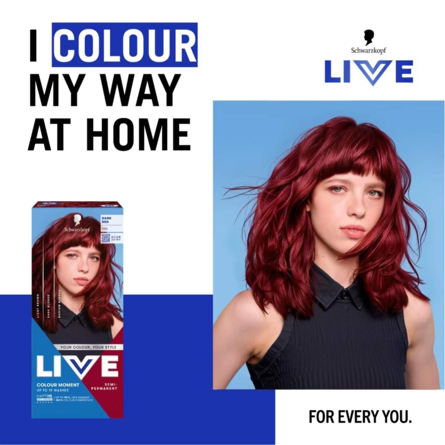 Schwarzkopf LIVE Colour Moment 026 Dark Red Semi-Permanent Hair Dye