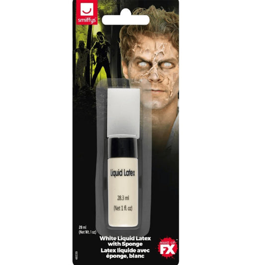 Smiffy's Make Up FX Liquid Latex With Sponge - White