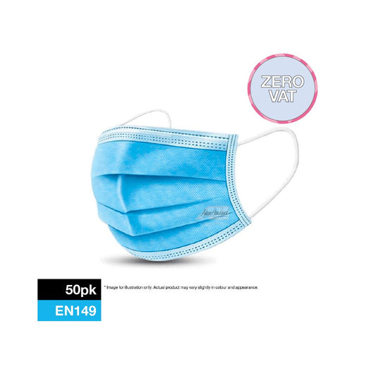 Disposable Protective 3 Ply Face Masks - 50 Pack
