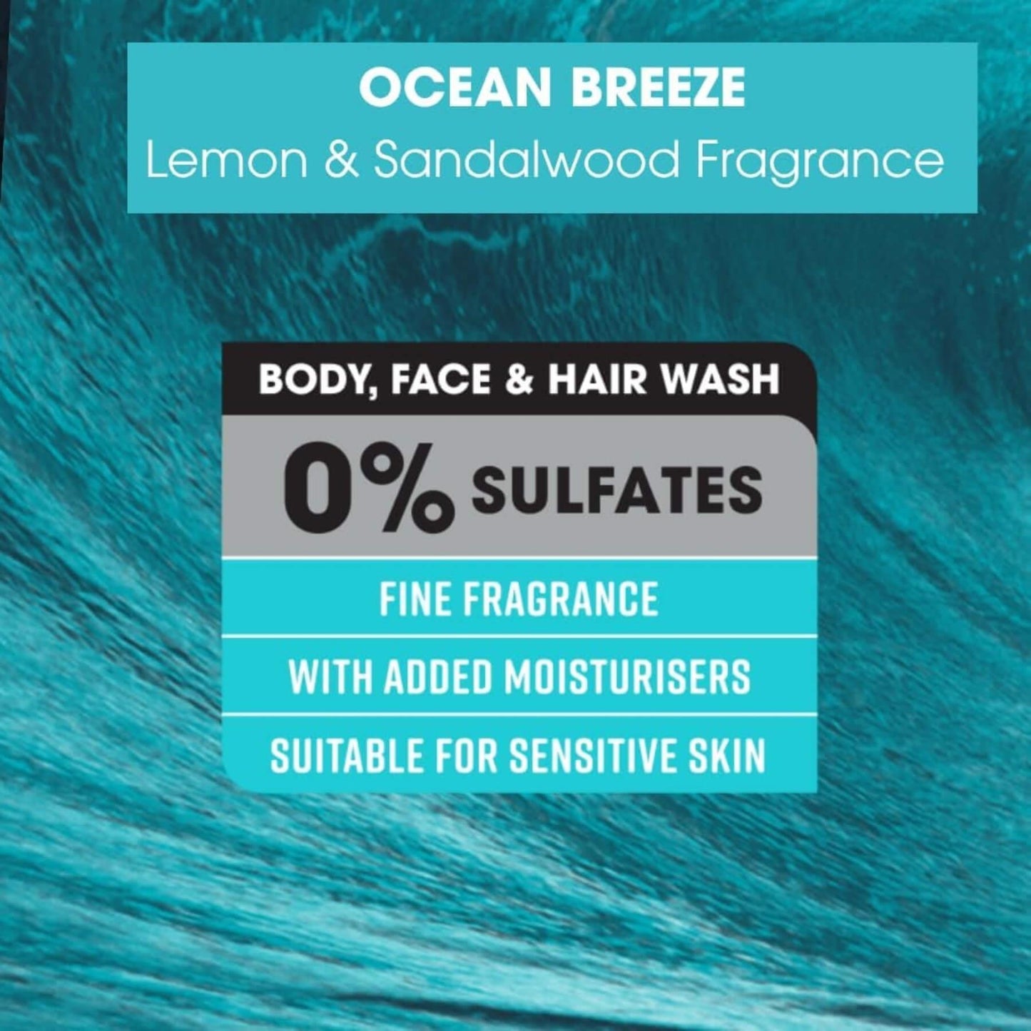 Soft & Gentle Ocean Breeze 3 in 1 Body, Face & Hair Wash for Men 400ml