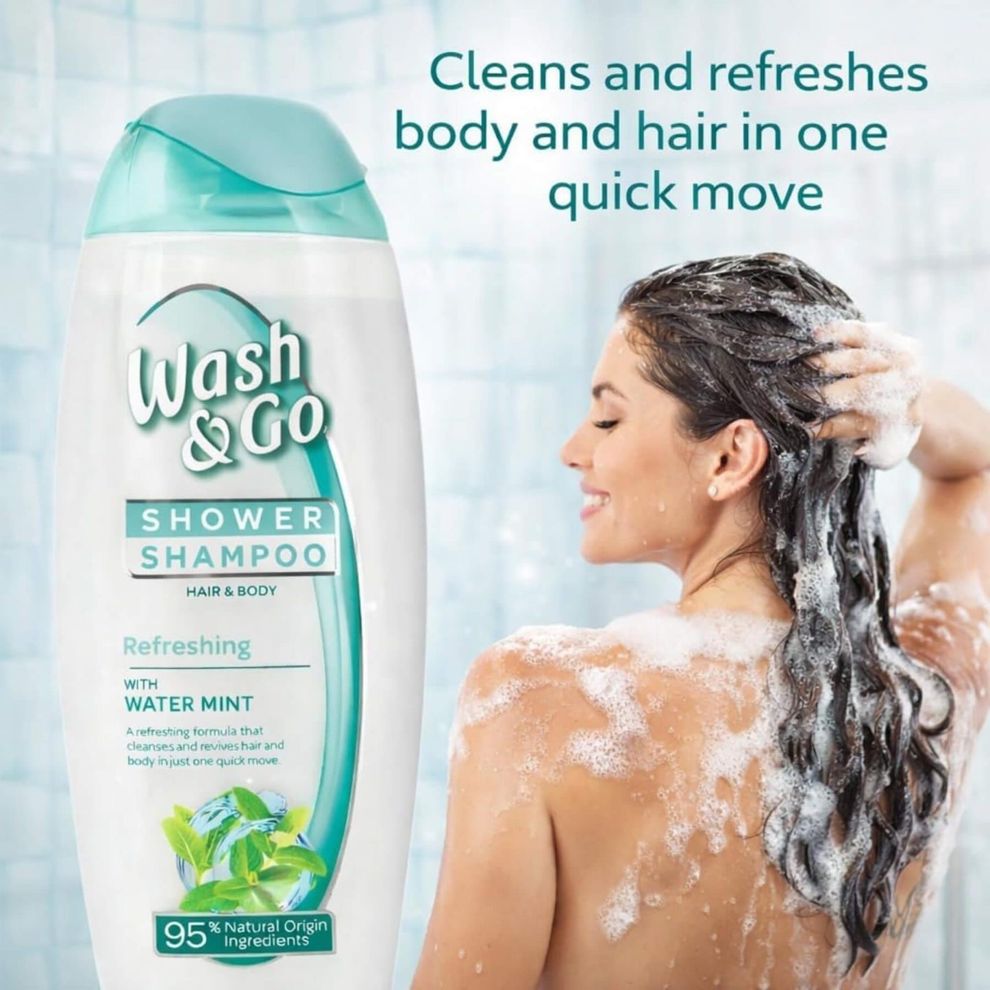 Wash & Go Hair And Body Shower Shampoo - Refreshing - 250ml