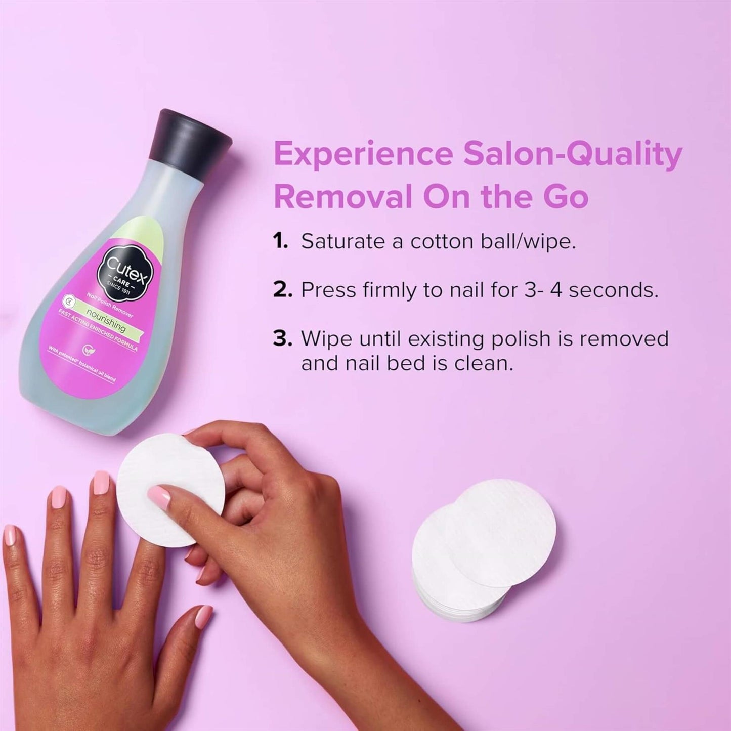 Cutex Nourishing Nail Polish Remover - With Essential Oils & Vitamins