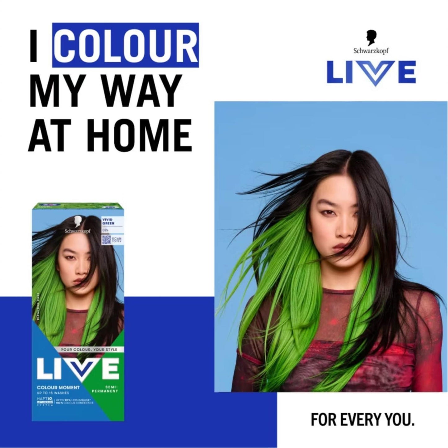 Schwarzkopf LIVE Colour Moment 024 Vivid Green Semi-Permanent Hair Dye