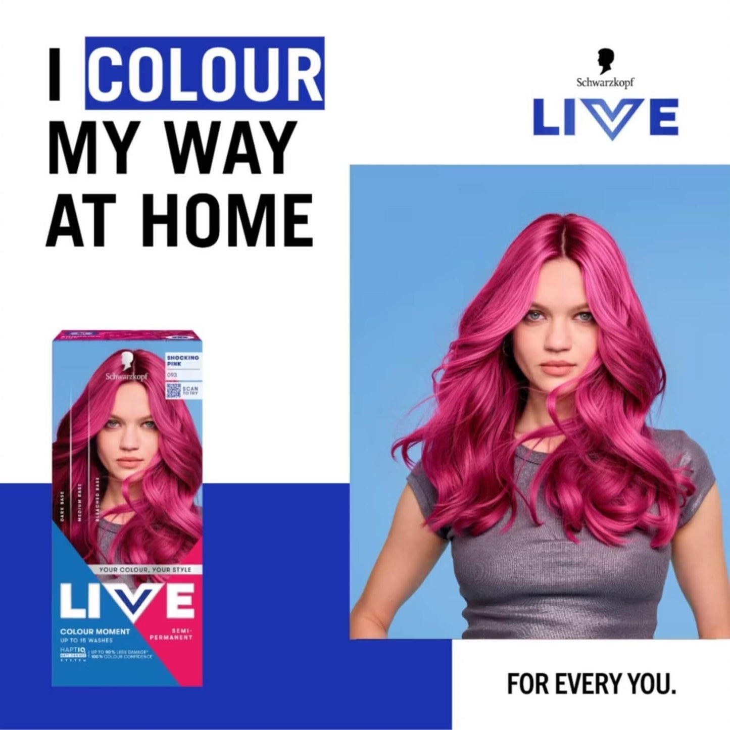 Schwarzkopf LIVE Colour Moment 093 Shocking Pink Semi-Permanent Hair Dye