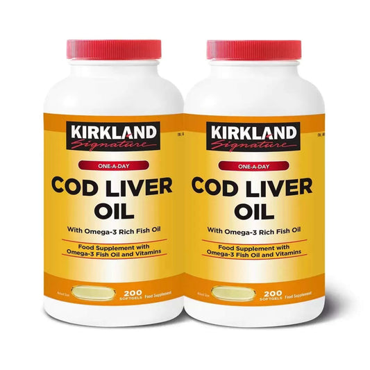 Kirkland Signature Cod Liver Oil + Omega 3 1150mg - 2 x 200 Softgels