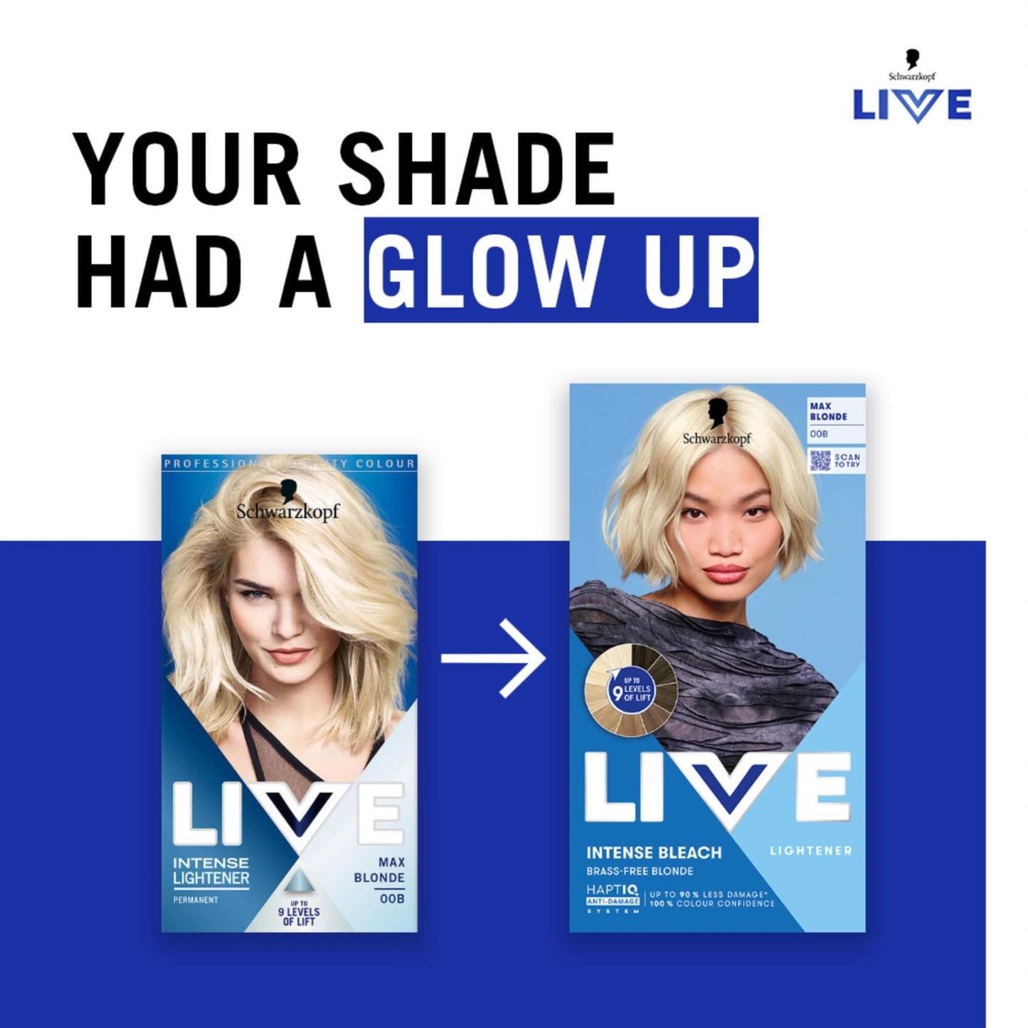 Schwarzkopf LIVE Intense Bleach 00B Max Blonde Hair Lightener