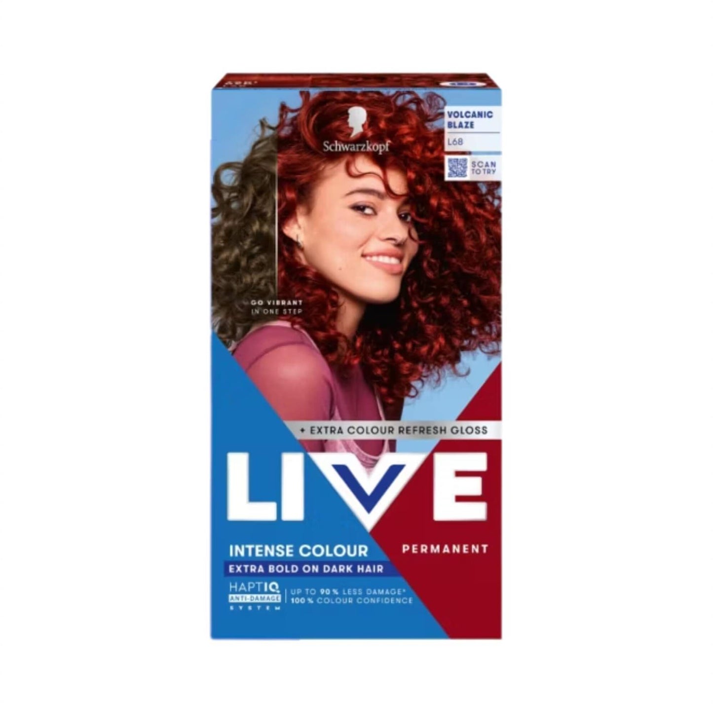 Schwarzkopf LIVE Intense Colour L68 Volcanic Blaze Permanent Hair Dye