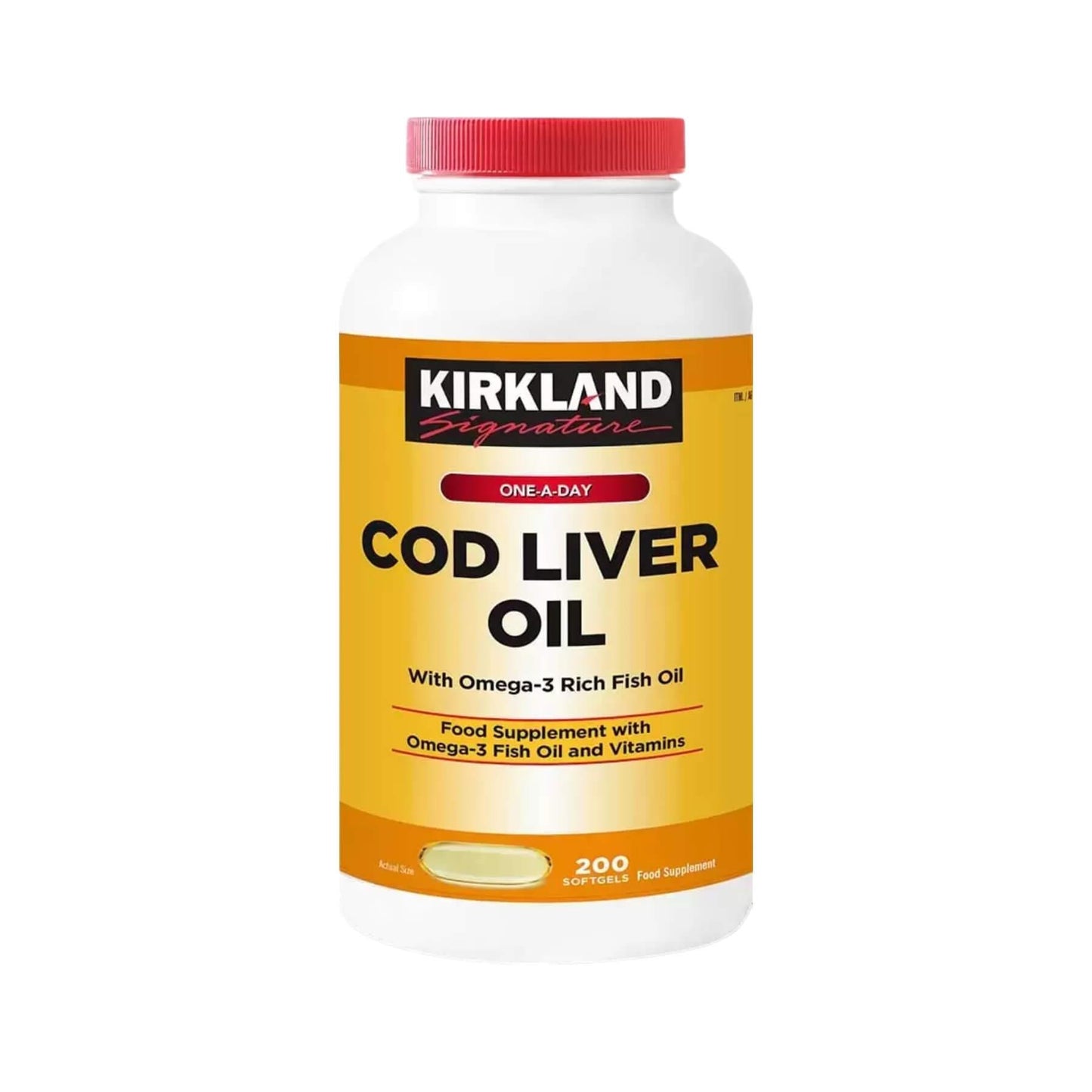 Kirkland Signature Cod Liver Oil + Omega 3 1150mg - 2 x 200 Softgels