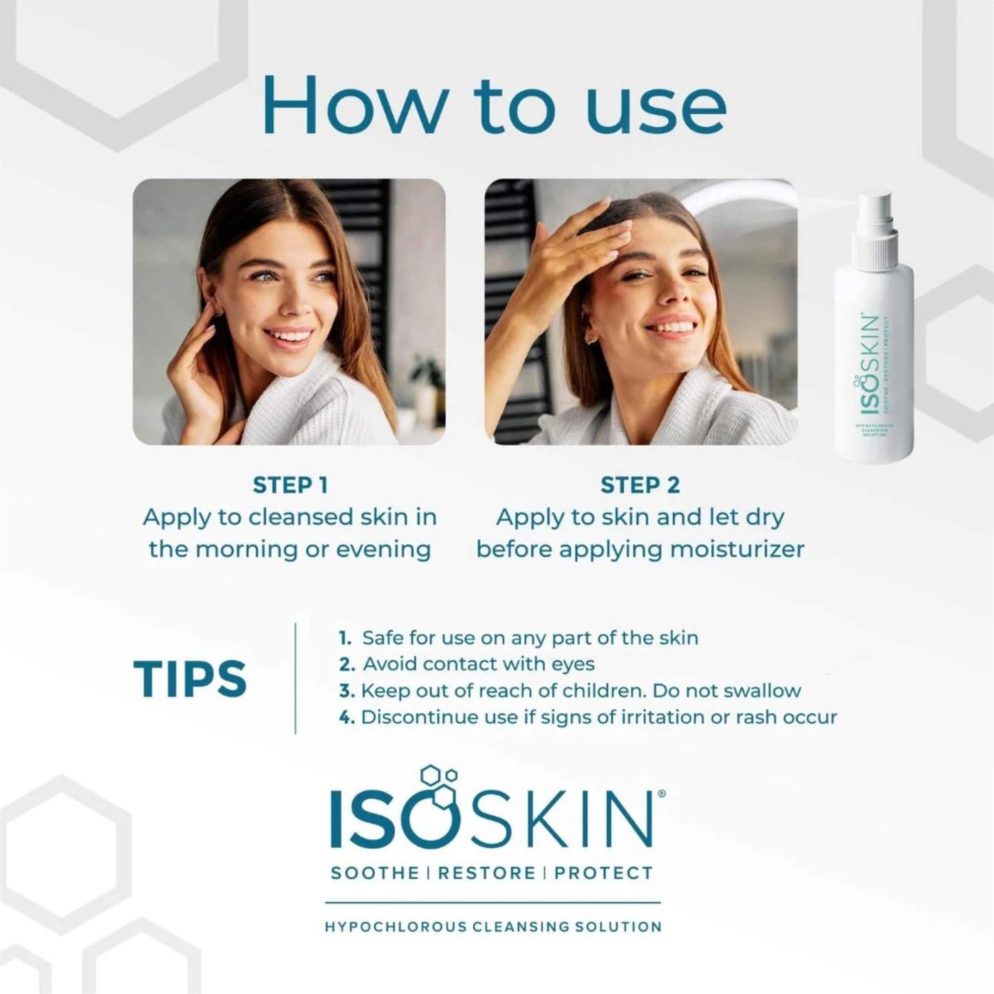 ISOSKIN Hypochlorous Acid Cleansing Solution Spray - 525ml