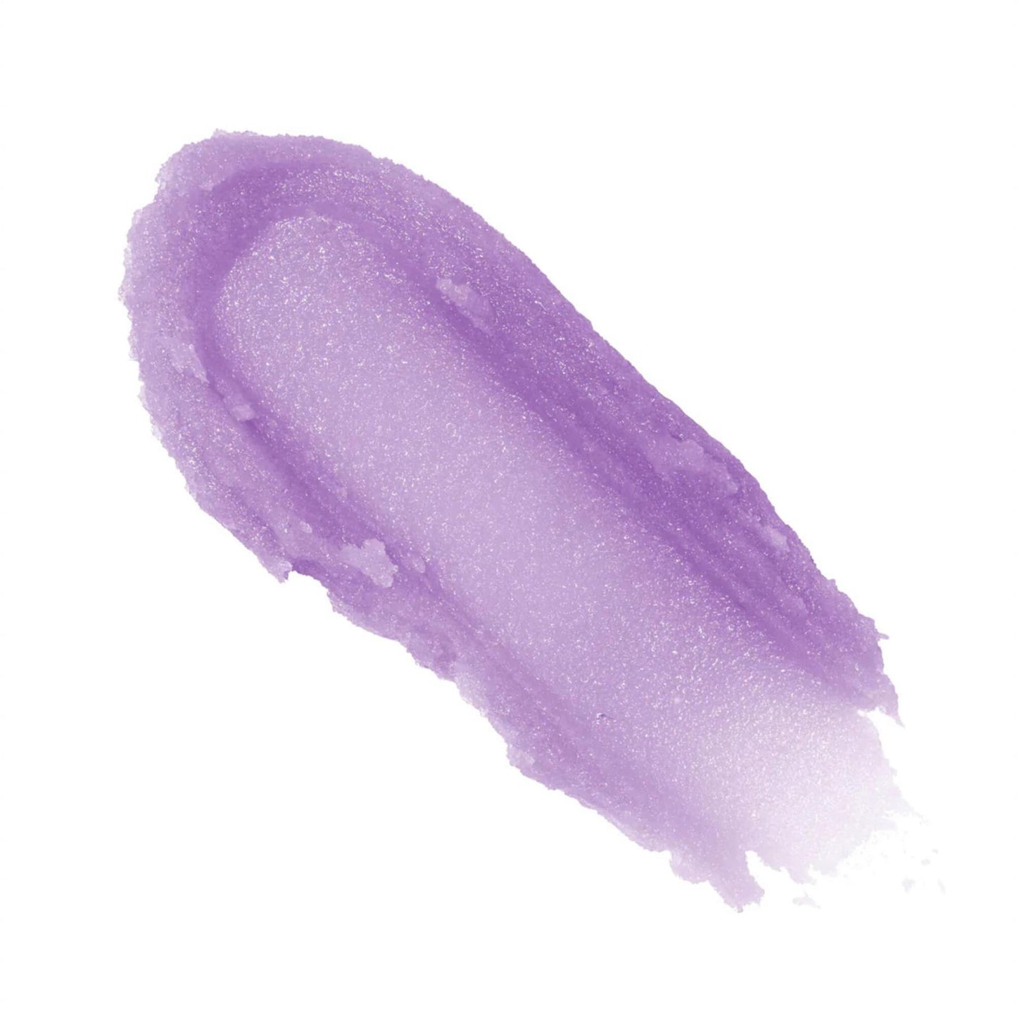 Texture swatch of Barry M Blackcurrant Soufflé Lip Scrub showing the grainy purple sugar crystals for lip exfoliation