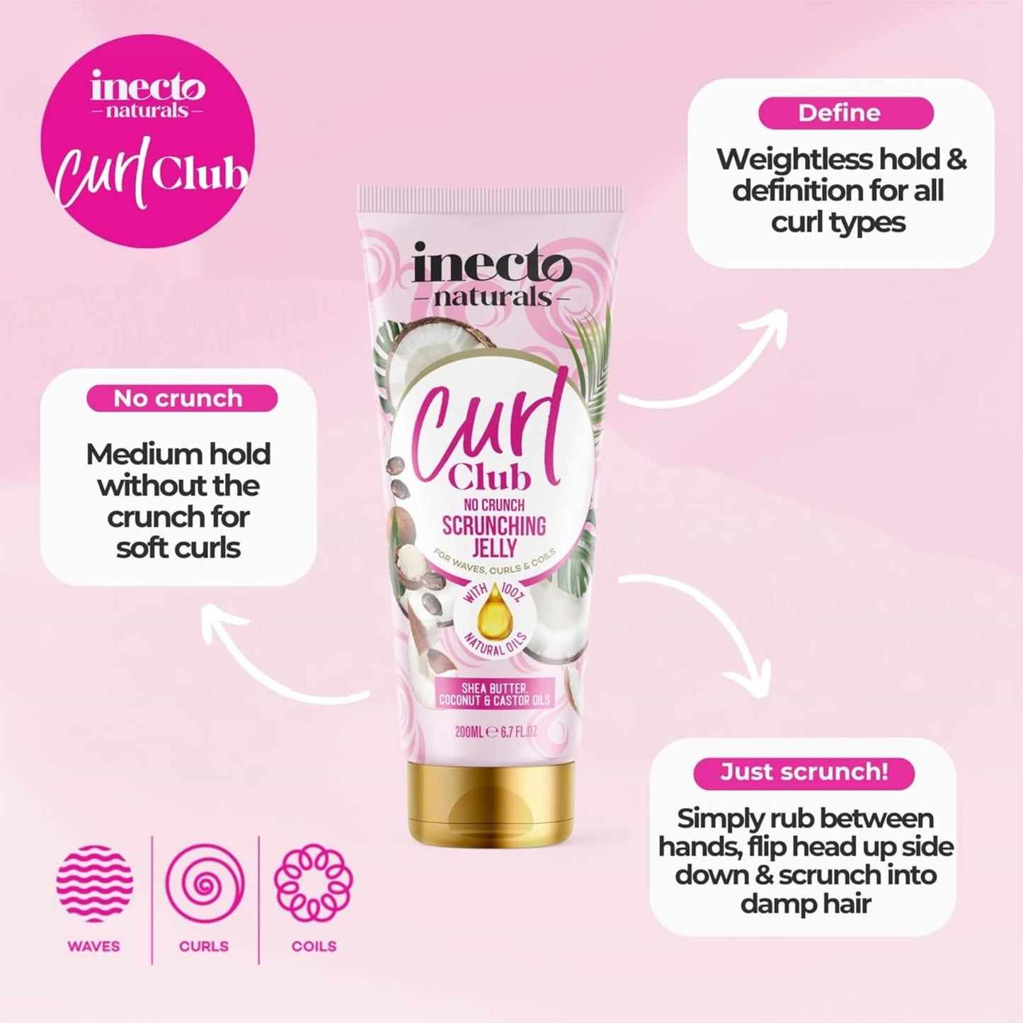 Inecto Curl Club Scrunching Jelly 200ml
