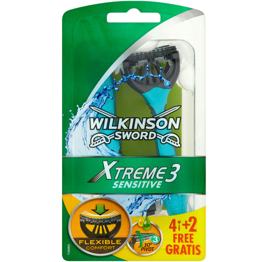 Wilkinson Sword Xtreme 3 Sensitive Razor for Him - 4+2 Pack
