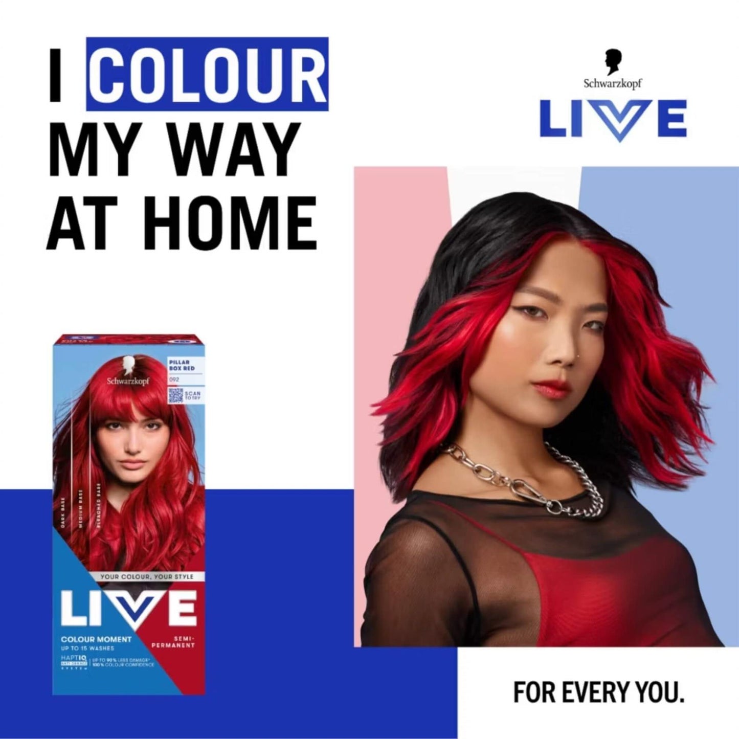 Schwarzkopf LIVE Colour Moment 092 Pillar Box Red Semi-Permanent Hair Dye