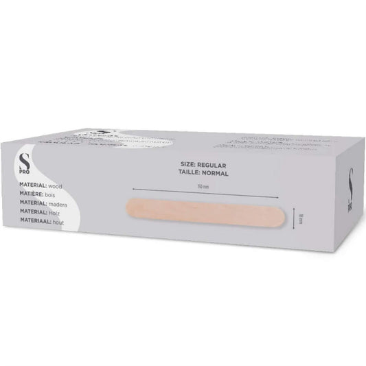 S Pro Disposable Wood Spatulas - Regular - 100 Pack