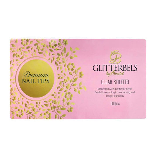 Glitterbels Clear Stiletto Assorted Nail Tips x 500