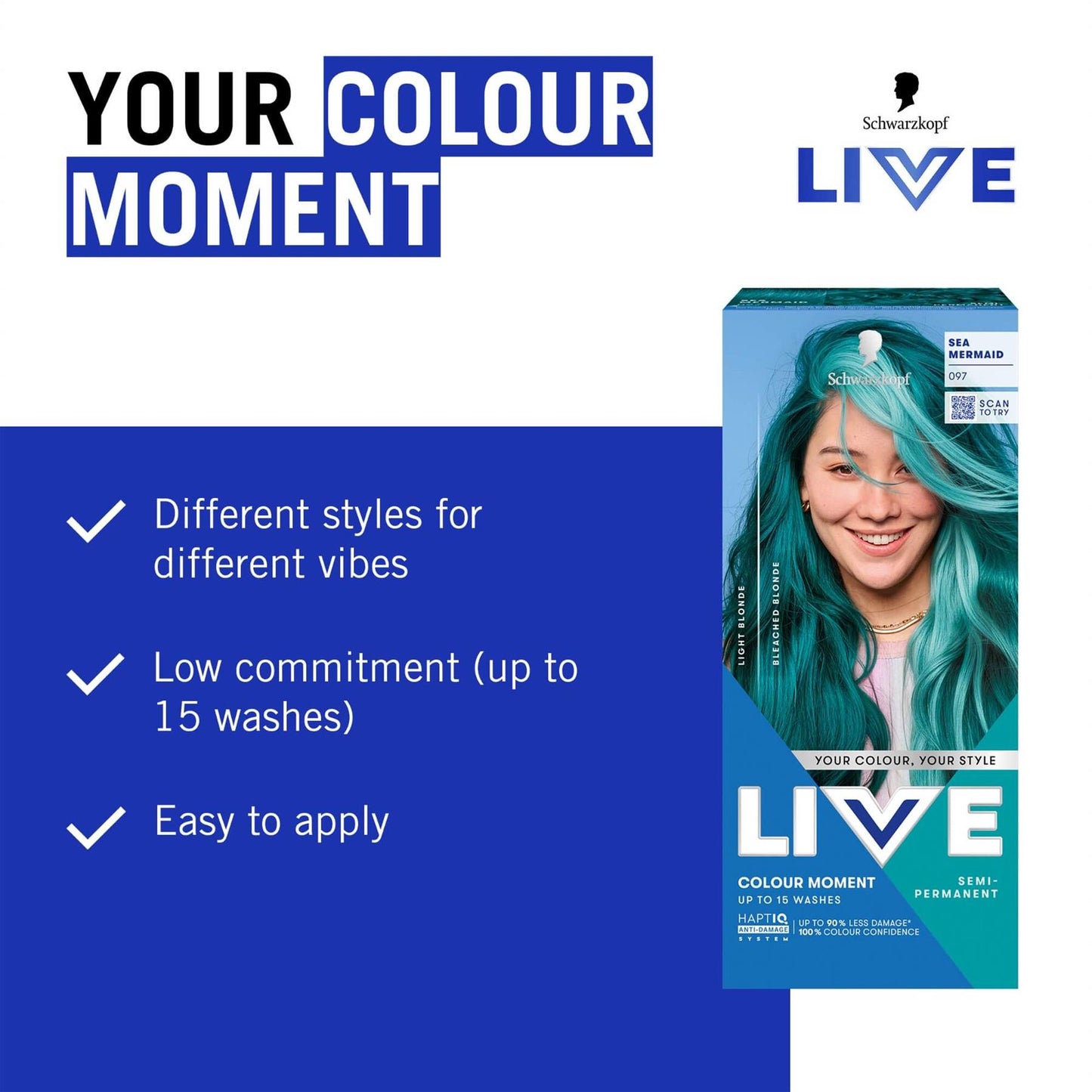 Schwarzkopf LIVE Colour Moment 097 Sea Mermaid Semi-Permanent Hair Dye