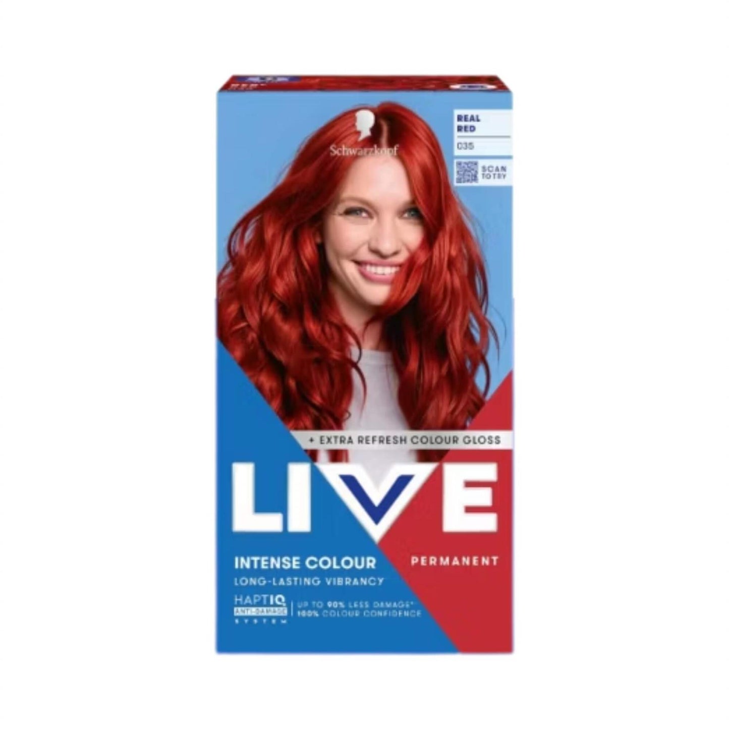 Schwarzkopf LIVE Intense Colour 035 Real Red Permanent Hair Dye