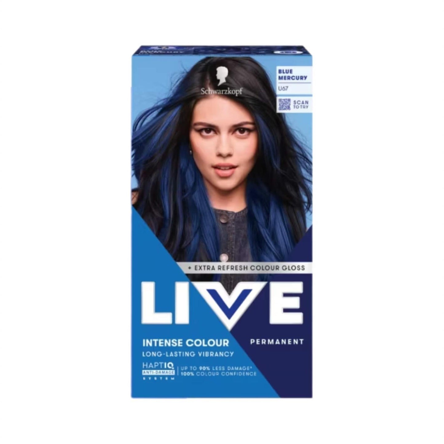 Schwarzkopf LIVE Intense Colour U67 Blue Mercury Permanent Hair Dye