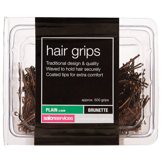 Salon Services Plain Hair Grips - 4.5cm Brunette - 500 Pack