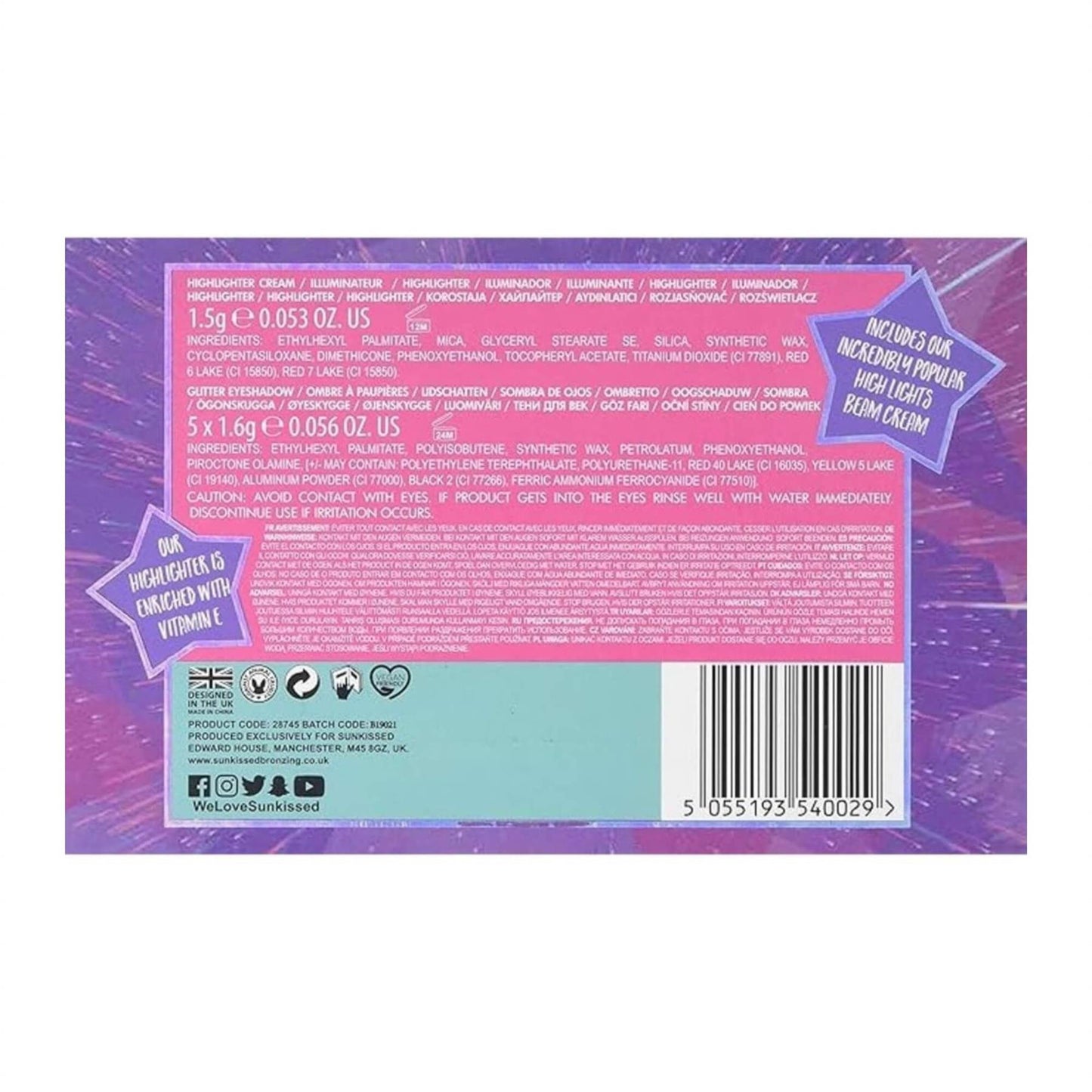 Sunkissed Cosmic Stars Glitter Eyeshadow Palette