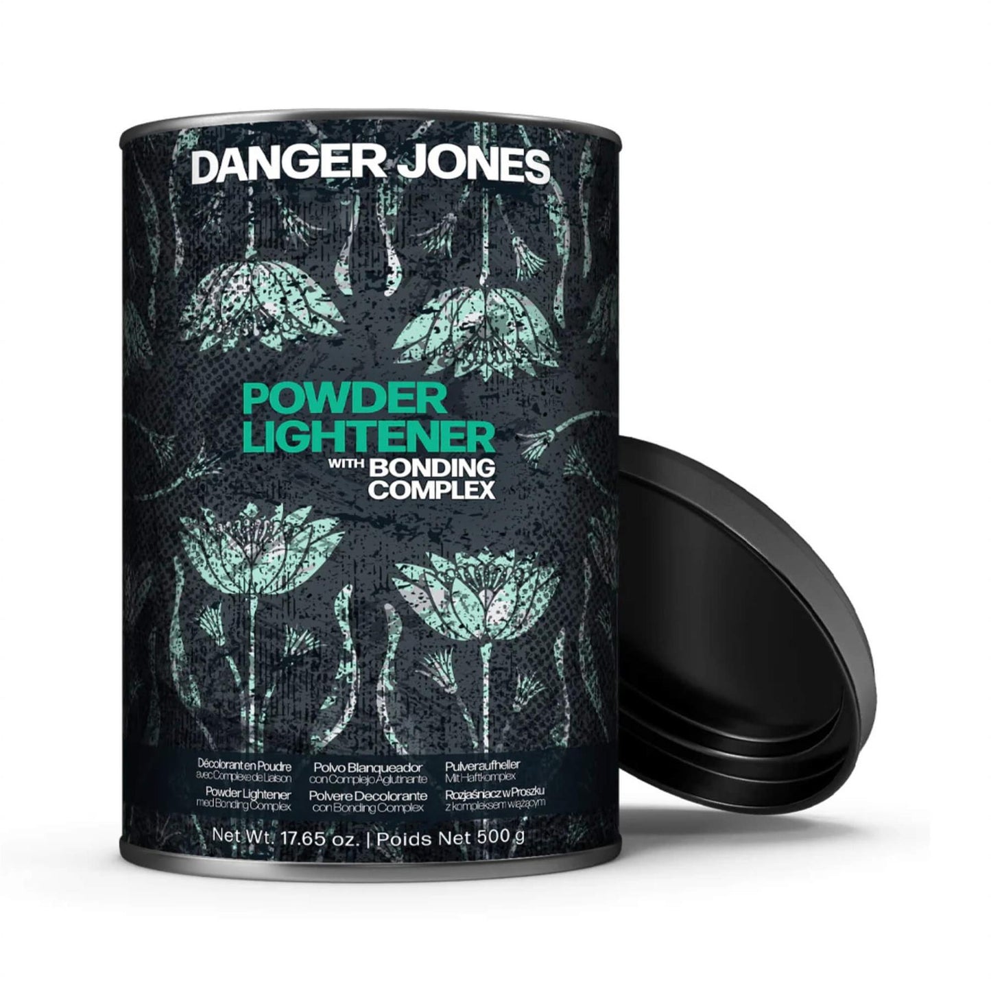 Danger Jones Powder Lightener 500g tub with Bonding Complex and pre-dusted formula for professional 9 plus levels of hair lift