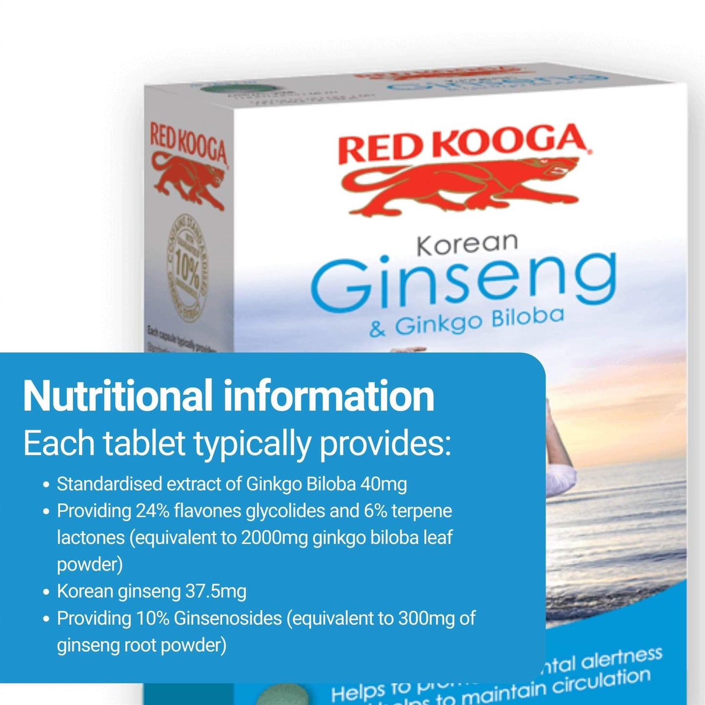 Red Kooga Korean Ginkgo Biloba & Ginseng 32 Tablets