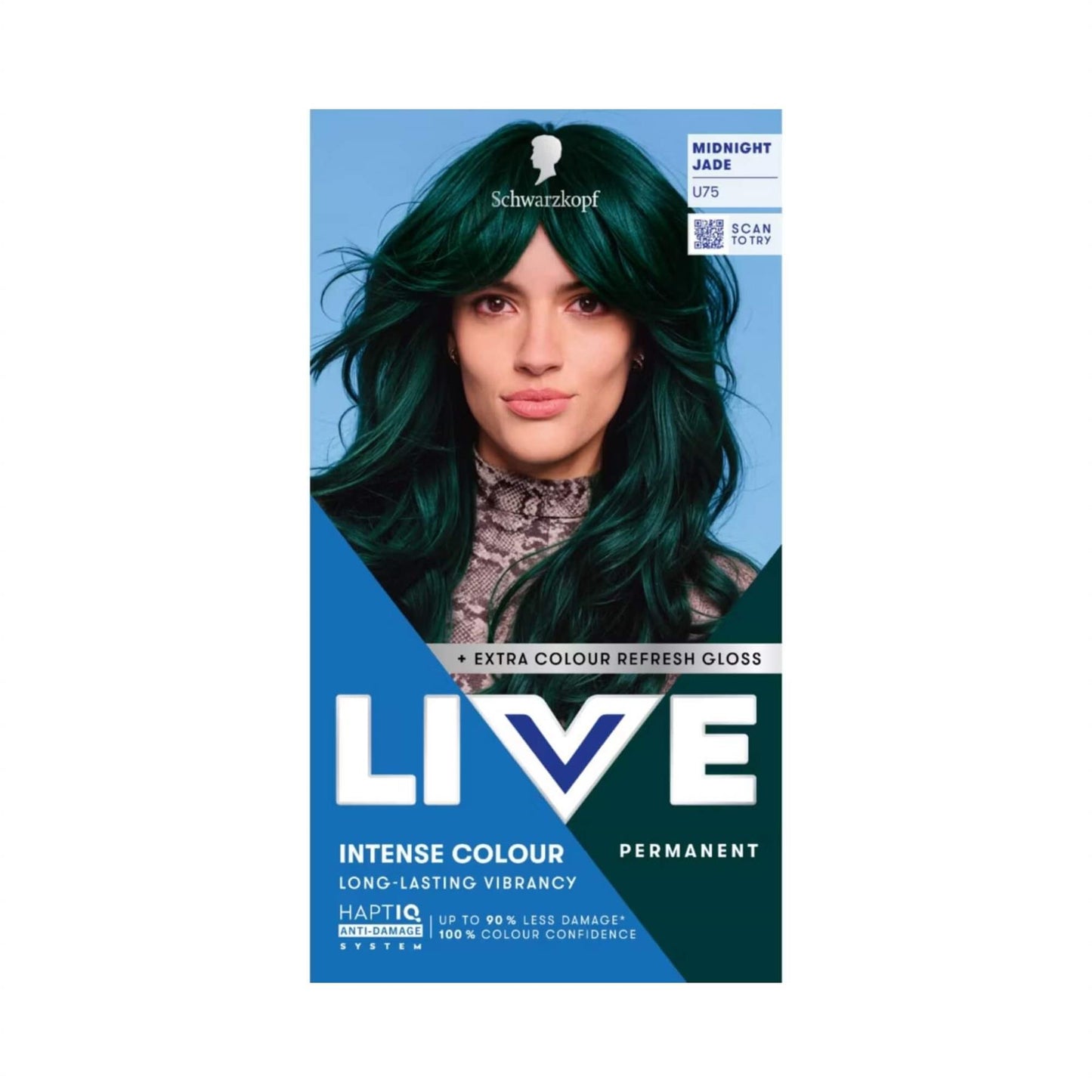 Schwarzkopf LIVE Intense Colour U75 Midnight Jade Permanent Hair Dye